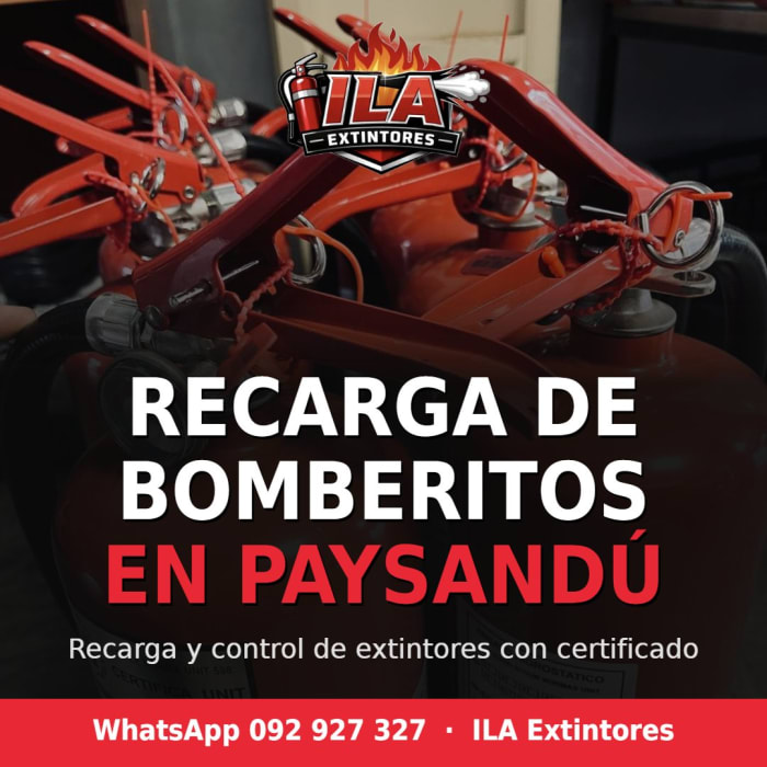 Recarga de bomberitos (extintores) en Paysandú