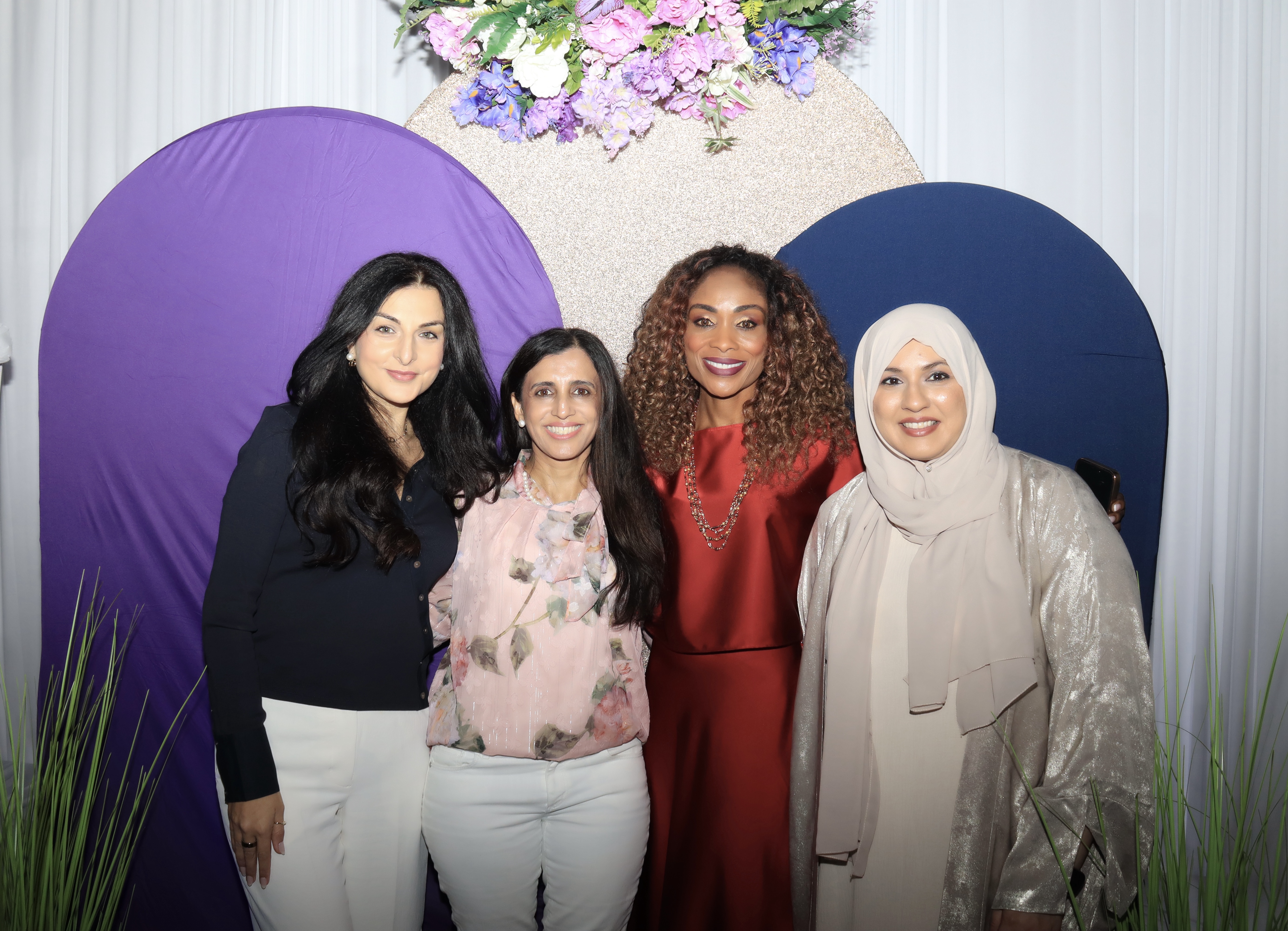 Guests at a professional women's brunch photo activation in Tampa Bay
