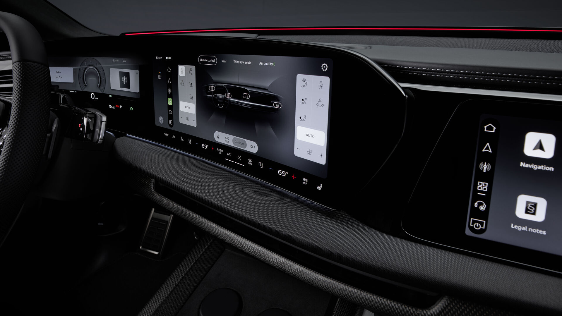 Audi Q9 panoramic sunroof and luxury interior