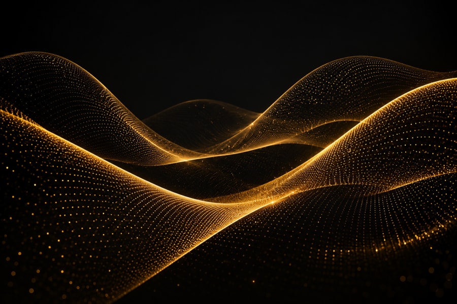Abstract gold digital wave representing future business opportunities