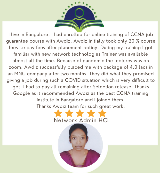 awdiz ccna course review hcl