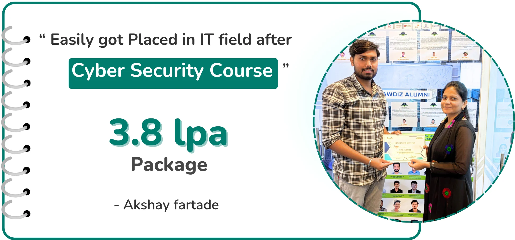 awdiz cyber security institute placements 3.80 lpa kandivali