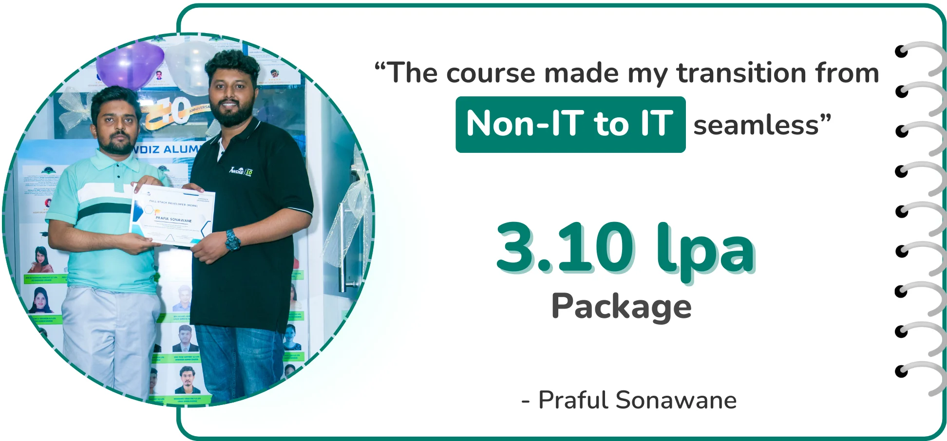 awdiz reactjs full stack web development course placements 3.10 lpa 