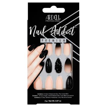 Ardell Nail Addict Black Stud & Pink Ombre