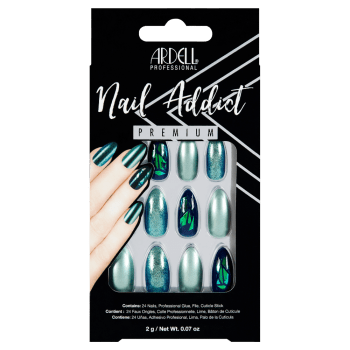 Ardell Nail Addict Green Glitter Chrome