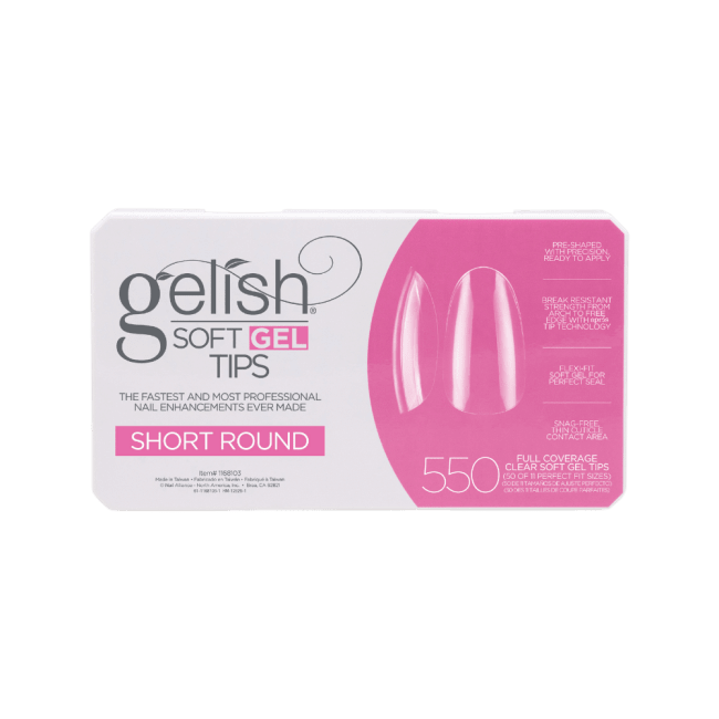 Gelish Soft Gel Tips Short Round 550stk