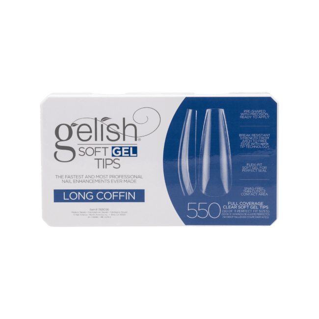Gelish Soft Gel Tips Long Coffin 550stk