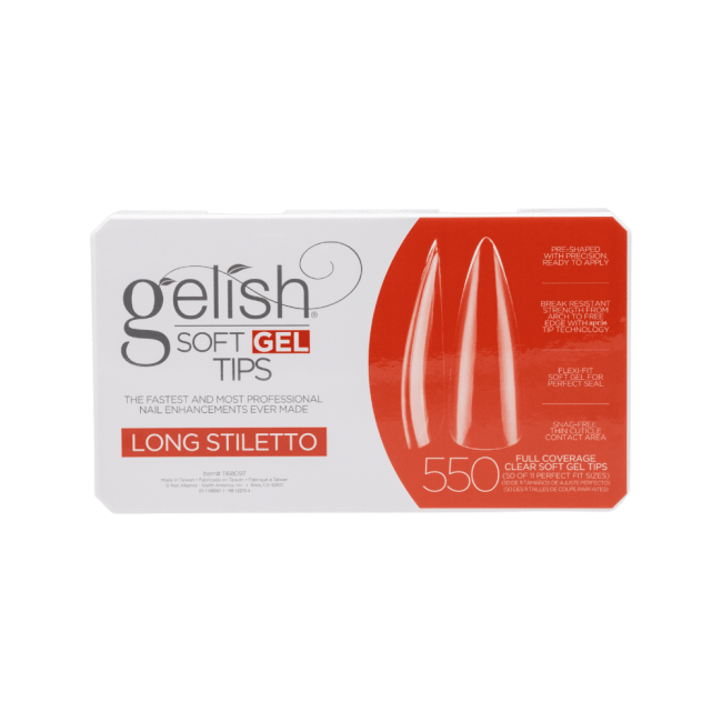 Gelish Soft Gel Tips Long Stiletto 550stk