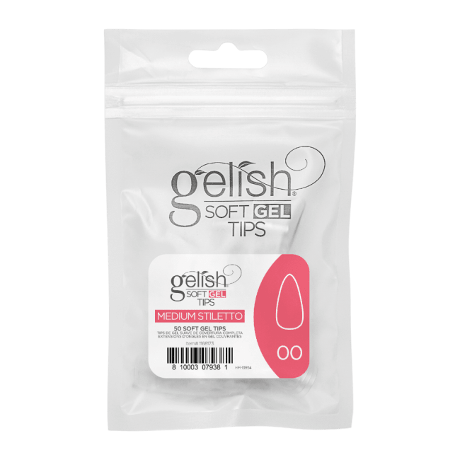 Gelish Soft Gel Tips Medium Stiletto 50 stk. refill