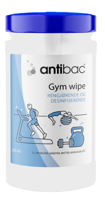 Antibac Gym Wipe Alkoholfri Overflatedesinfeksjon servietter 200stk.