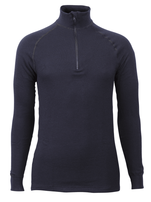 Wool Froté Zip Polo 3/4 neck