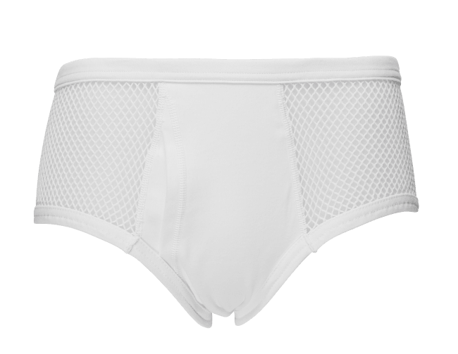 Cotton Mesh Y-Front Briefs: Black