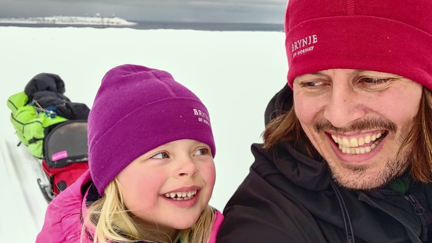 Mina (5) and her dad Alexander Read crossed Finnmarksvidda