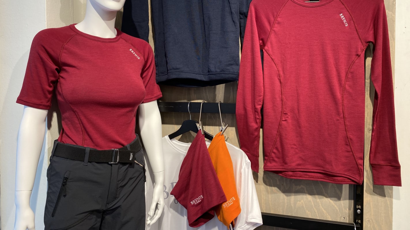 Wool clothes in new, chianti red colour