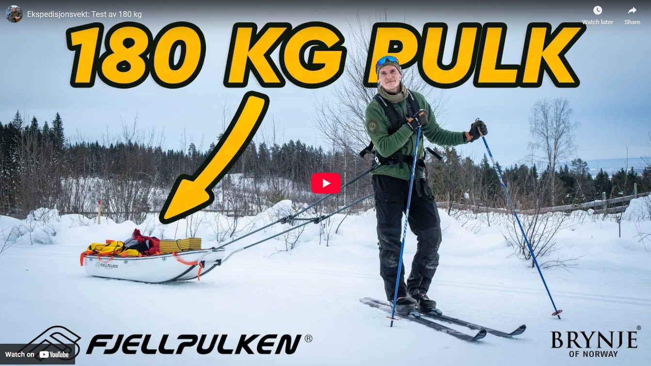 Hvordan er det å trekke en 180 kg tung pulk?