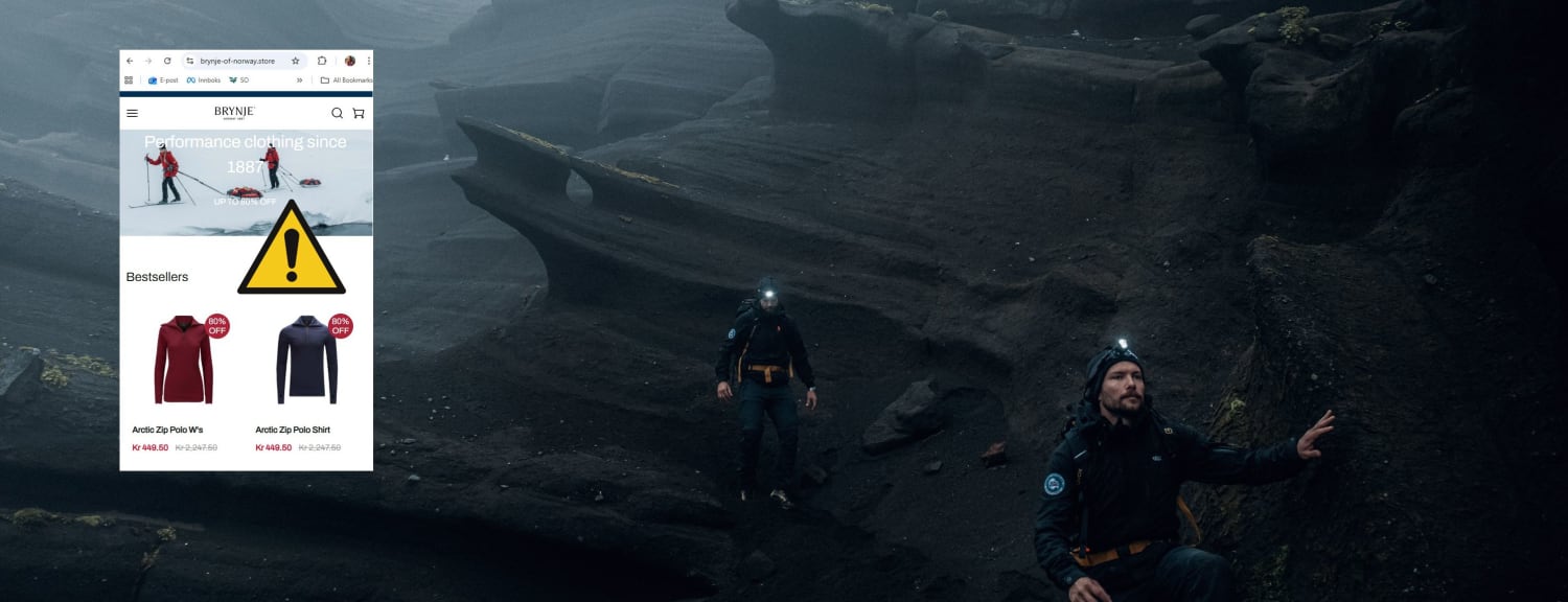Du kan handle trygt på brynje.no. Men vær obs på at falske nettsteder finnes.