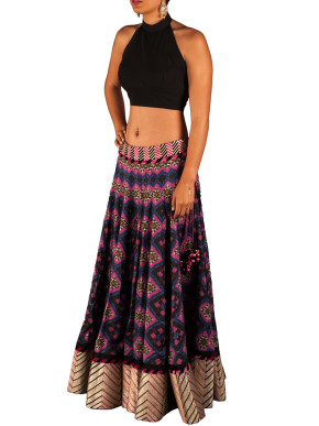 Indore Long Ikat print skirt | Patine | BYELORA.COM