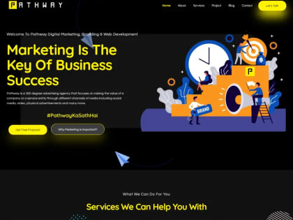 Marketing company website design with lead generation features and modern UI