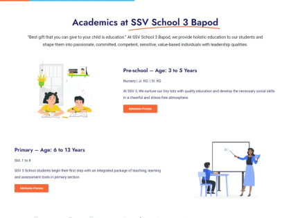 Educational institution website design and development with enrollment system