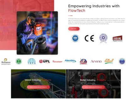 Industrial company website design and development with B2B features