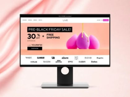 Beauty ecommerce web design with product showcase and shopping cart integration