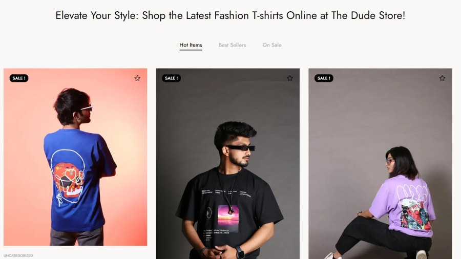 Clothing store website design for The Dude Store — premium apparel ecommerce with minimal UI and drop-based product releases by BK Web Designs