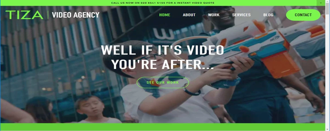 TIZA Video Agency Website Design