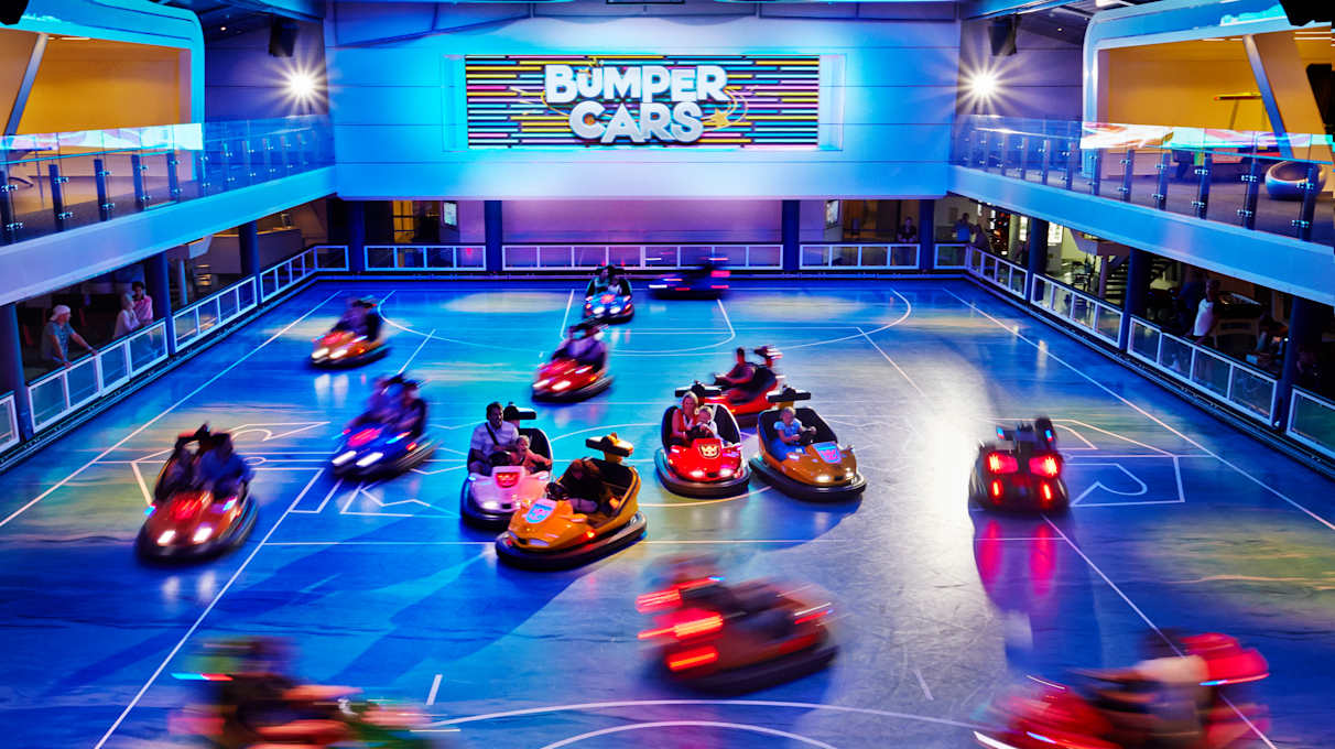 Bumper cars at the Seaplex on board the Anthem of the Seas