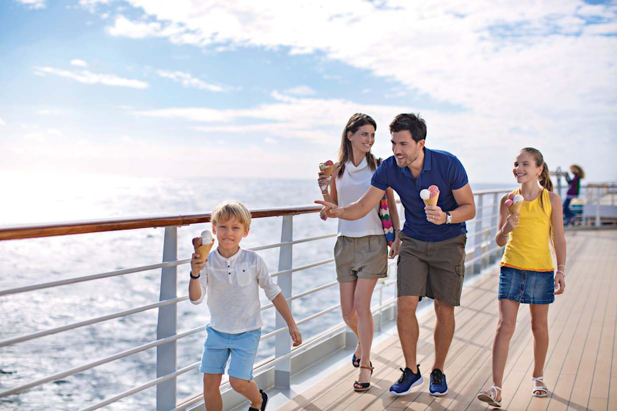Family eating ice cream