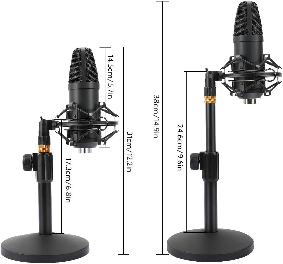 EPTISON - Micrófono condensador USB, 192 kHZ/24 bits profesional