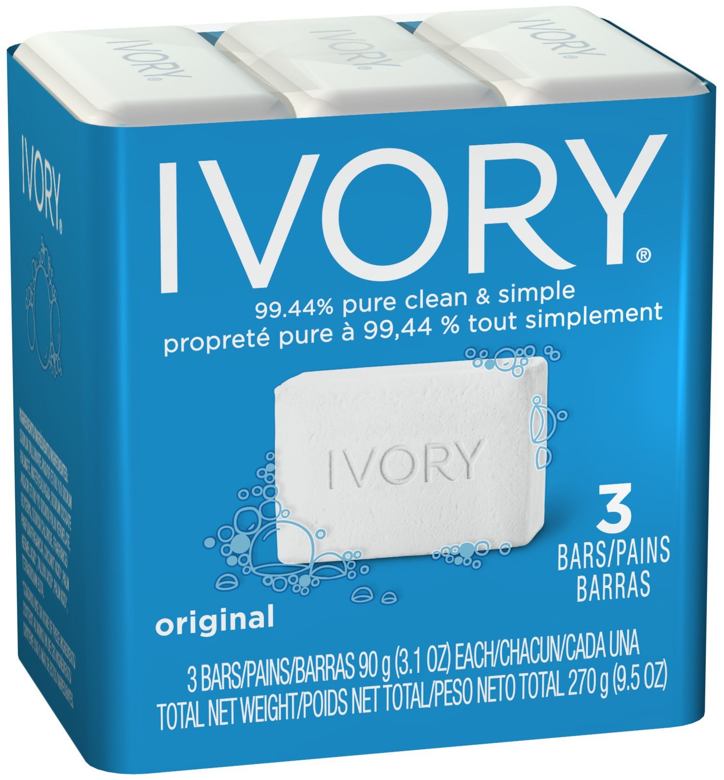 IVORY PURE CLEAN & SIMPLE ORIGINAL SOAP 3 Bars eBaaba