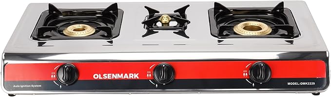 Olsenmark Stainless Steel Triple Burner Gas Stove eBaaba