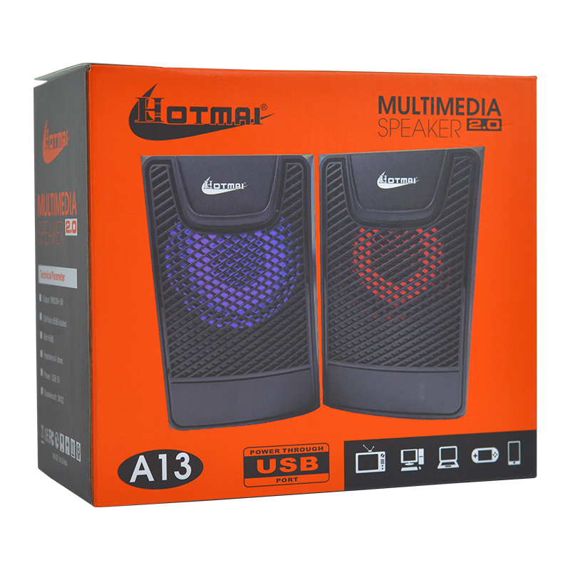 HOTMAI A13 LED USB Wired Power Speaker
