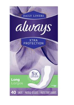 Always Xtra Protection Daily Panty Liners - Long - 40 Count