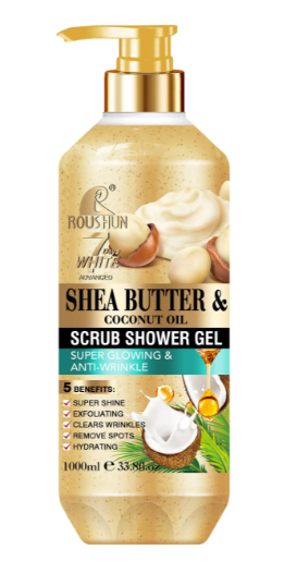 ROUSHUN Sher Butter&Coconut Oil Scrub Shower Gel 1000ml