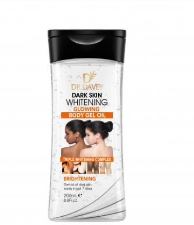 Dark skin whitening glowing body gel oil
