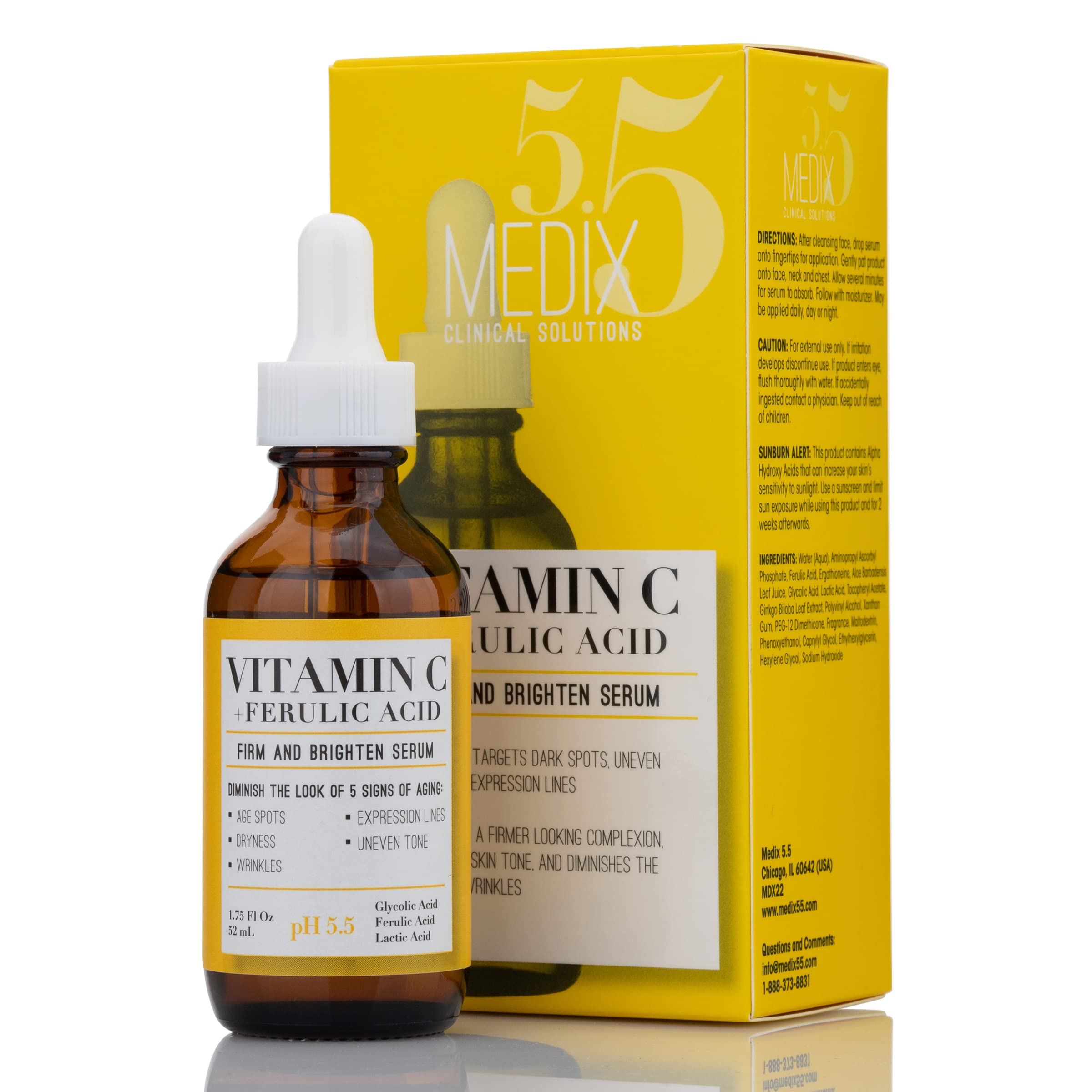 Medix 5.5 Vitamin C + Ferulic Acid Skin Brightening Serum – 1.75 fl oz.