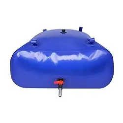 VEVOR 540L/142.65 Gallon Water Storage Bladder, Water Tank, 1000D Blue PVC Collapsible Water Storage Containers, Large Capacity Soft Water Bag,Water Bladder,Fire Prevention,Camping,Emergency Water Use