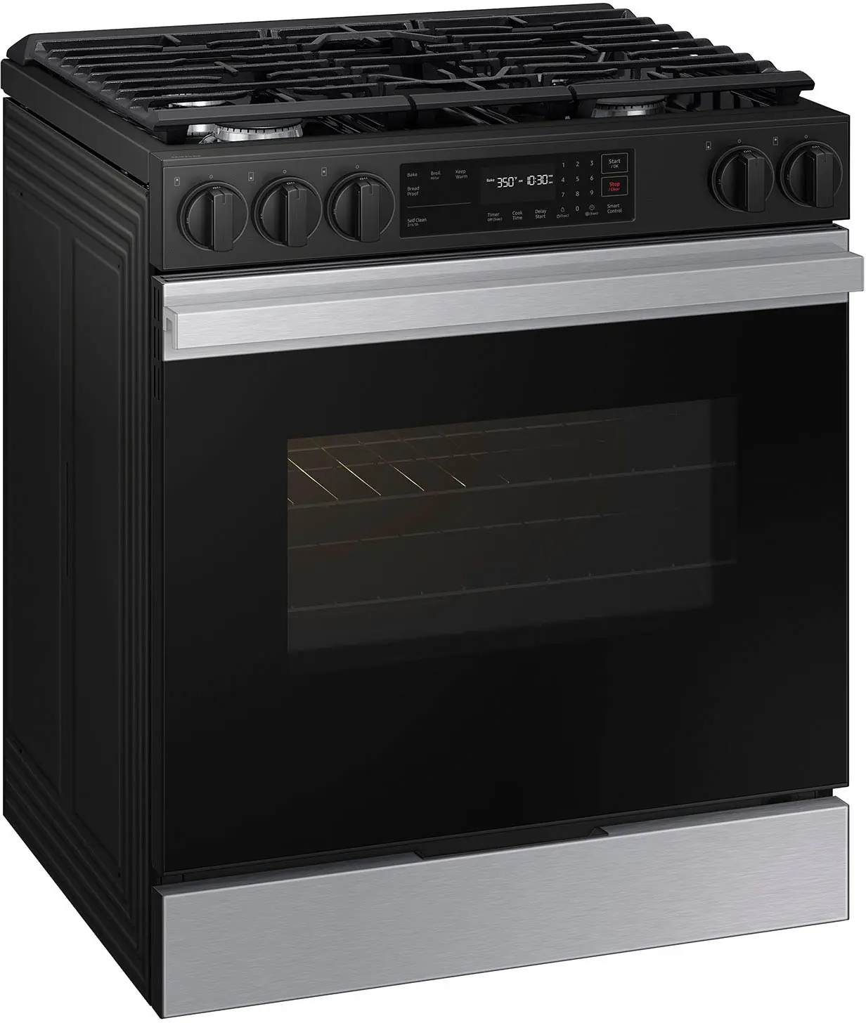 Samsung - Bespoke 6.0 Cu. Ft. Slide-In Gas Range with Precision Knobs - Stainless Steel