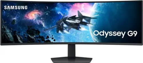 Samsung - 49" Odyssey 1000R Curved Dual QHD 240Hz 1ms FreeSync Gaming Monitor with HDR1000 (HDMI x2, DP, USB) - Black