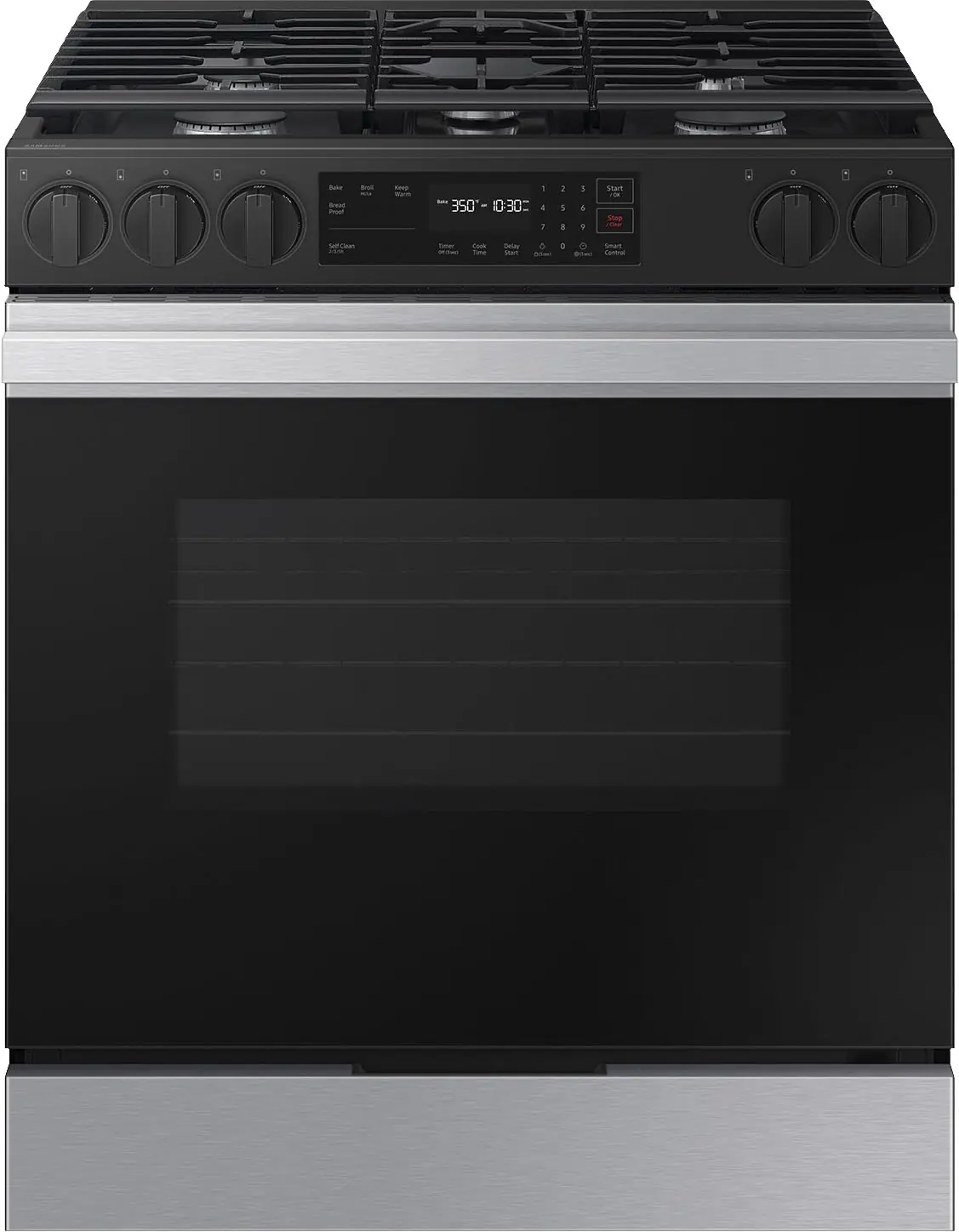 Samsung - Bespoke 6.0 Cu. Ft. Slide-In Gas Range with Precision Knobs - Stainless Steel