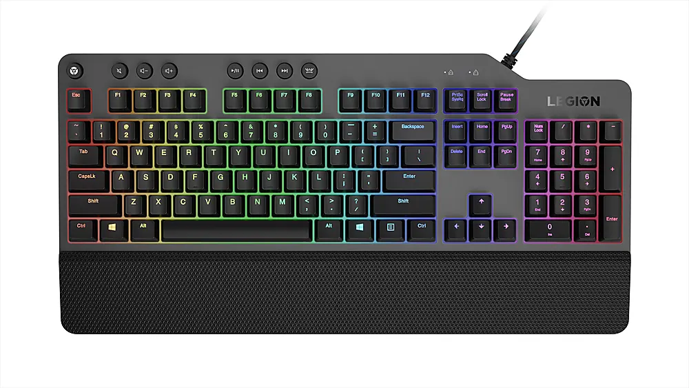 Lenovo - Legion K500 Full-size Wired RGB Mechanical Gaming Keyboard - Black