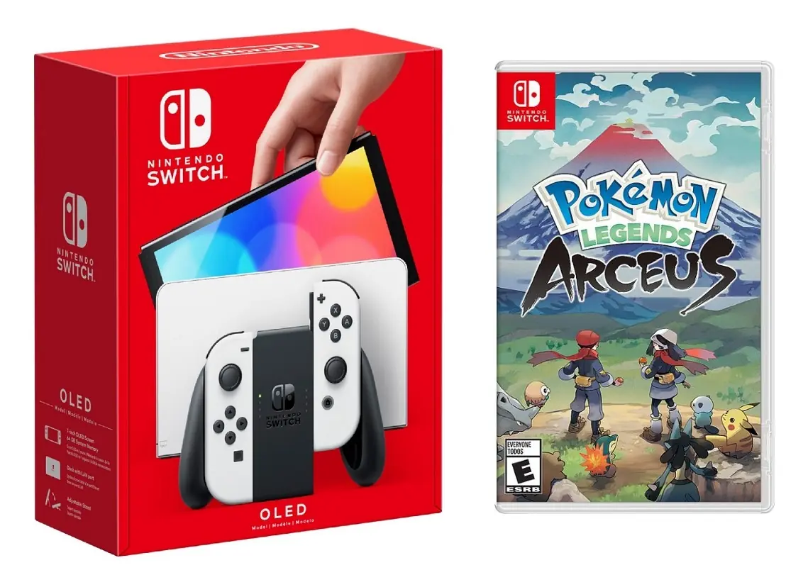 Nintendo - Switch OLED White + Pokemon Acreus BUNDLE