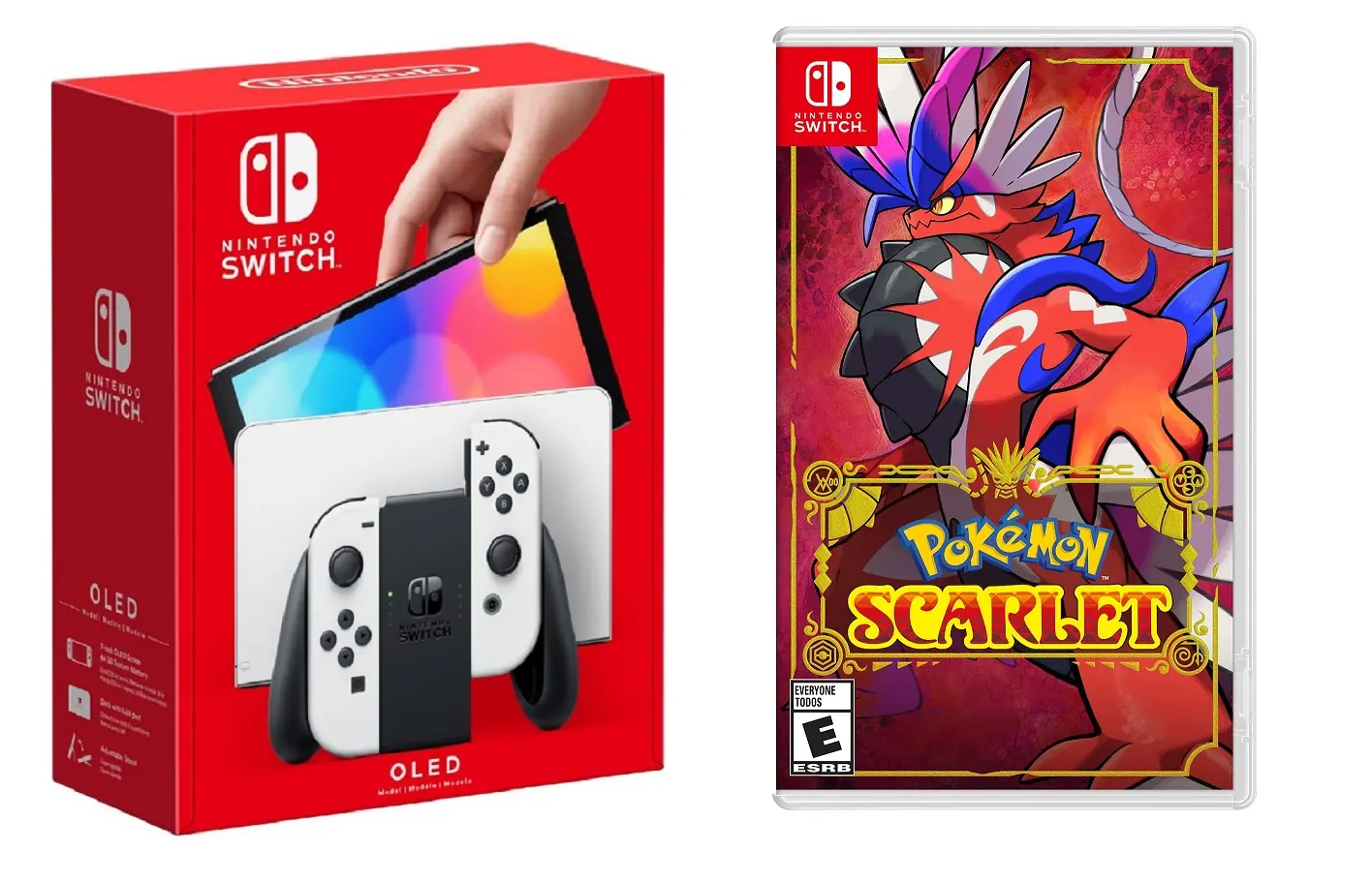 Nintendo - Switch OLED White + Pokemon Scarlet BUNDLE