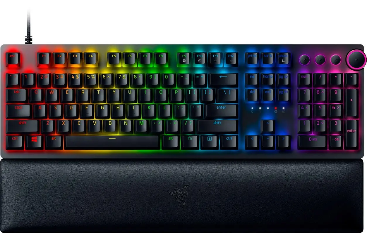 Razer - Huntsman V2 Full Size Wired Optical Red Linear Switch Gaming Keyboard with Chroma RGB Backlighting - Black