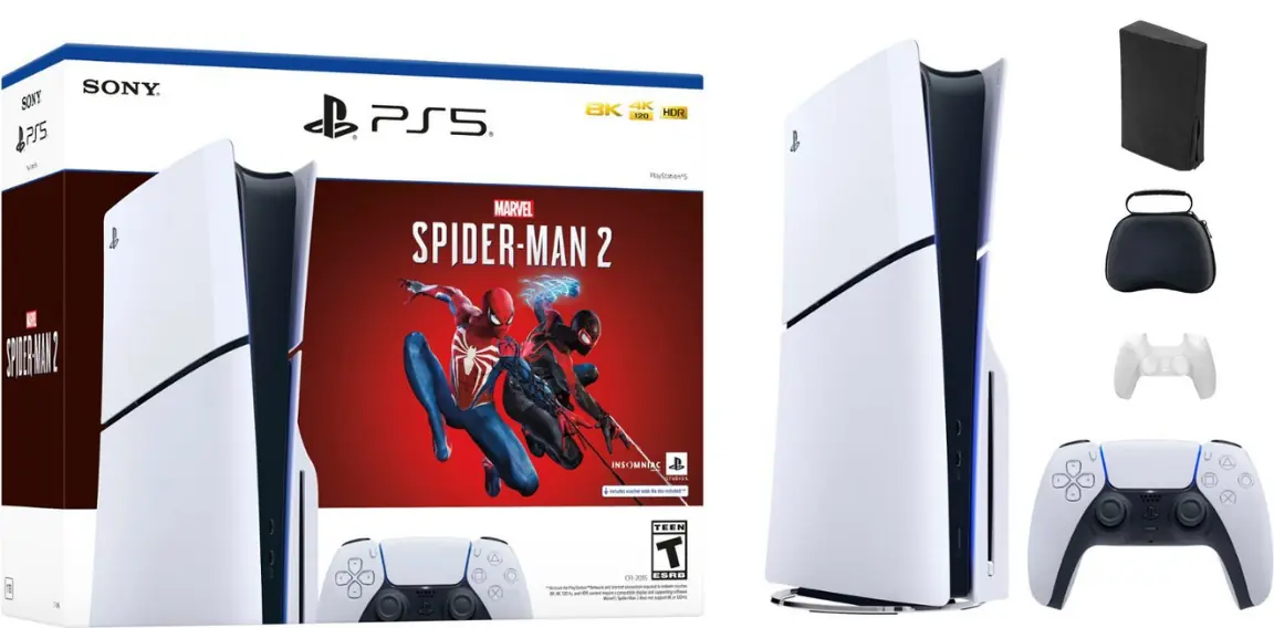 Sony - PlayStation 5 Console SLIM - Marvel's Spider-Man 2 Bundle (Full Game Download Included) Bundle With Accessories