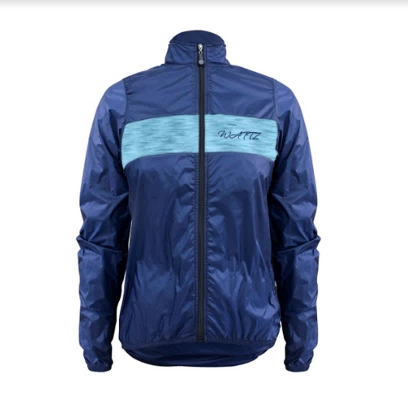 Wattz Ladies Grey Navy Amplify Rain Jacket