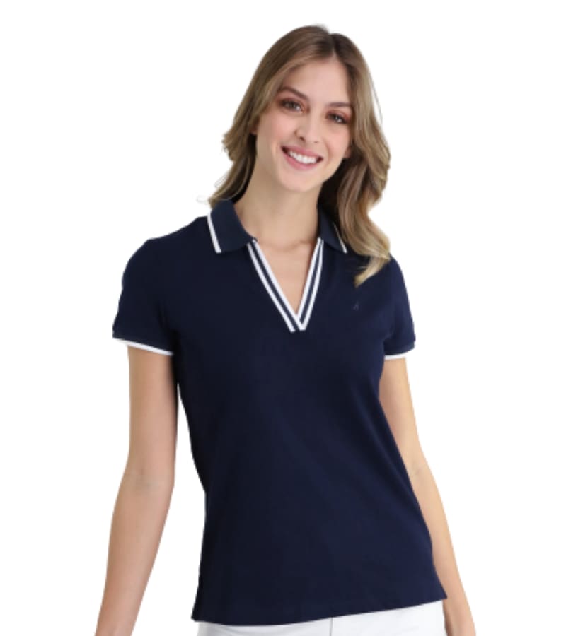 Ladies VNeck Polo Flook