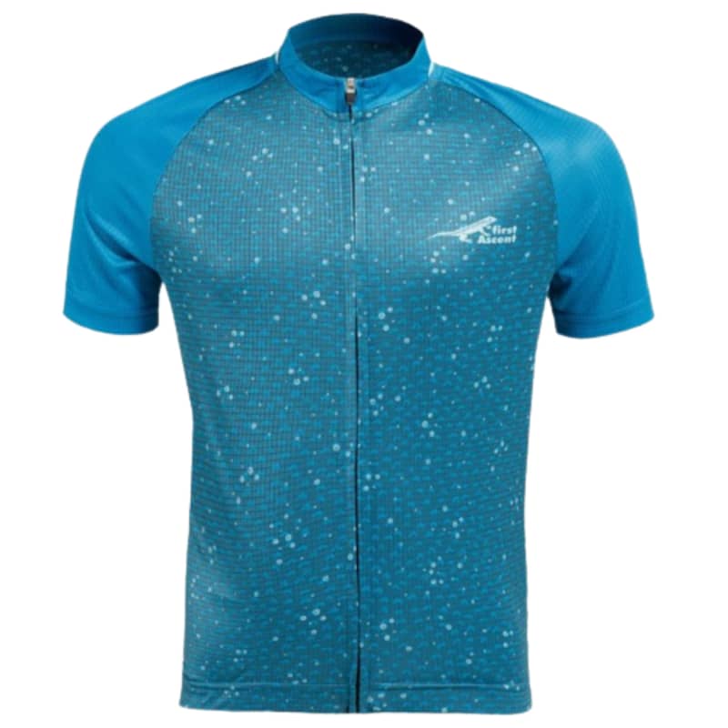 First Ascent Junior Bubble Blue Short Sleeve Jersey