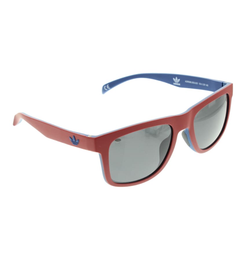 adidas Unisex Wayfere Shape Sunglasses (Red/Dark Blue Frame, Full Grey Lens)